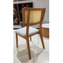 Ver imagem 3 de Conjunto 02 Cadeiras de Jantar Alice Madeira Maciça Encosto Tela Ratan Linho Cinza