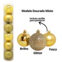 Ver imagem 3 de Conjunto 24 Bolas de Natal Dourado Tradicional Misto Glitter, Brilho e Fosca 6cm Prime