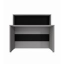 Ver imagem 3 de Balcão Atendimento Recepção Alto 90 Cm Escritório F5 Office Cor:cinza Sagrado com Preto