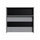 Ver imagem 6 de Balcão Atendimento Recepção Alto 90 Cm Escritório F5 Office Cor:cinza Sagrado com Preto