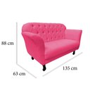 Ver mais imagens de Namoradeira Decorativa Dália Couro Rosa Pink 2 Lugares Pés Madeira Mz Decor