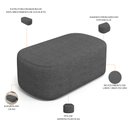 Ver imagem 4 de Puff Decorativo Orgânico para Living Quarto 100cm Doha W01 Linho Cinza Escuro - Lyam Decor