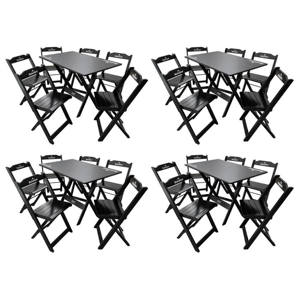 Conjunto Mesa Dobrável Madeira 110x70 Com 6 Cadeiras Personalizada Jack  Imbuia - Tarimatã