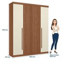 Ver imagem 4 de Guarda Roupa Solteiro Ripado 4 Portas e 2 Gavetas Antony