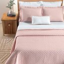 Ver imagem 2 de Kit Cobre Leito Colcha Quality King 3 Peças Percale 200 Fios Bordado Rosa 100% Poliéster