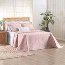 Ver imagem 4 de Kit Cobre Leito Colcha Quality King 3 Peças Percale 200 Fios Bordado Rosa 100% Poliéster