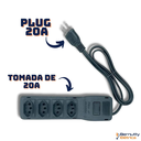 Ver imagem 5 de Filtro de Linha 20 Amperes 4 Tomadas Bivolt 4400w 20a