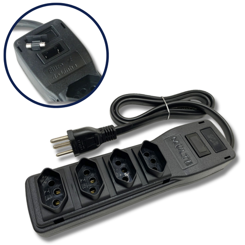 Filtro de Linha 20 Amperes 4 Tomadas Bivolt 4400w 20a