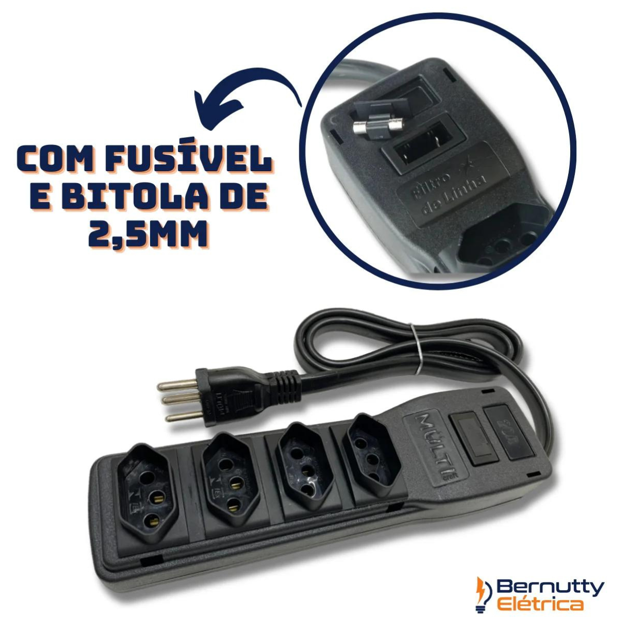 Filtro de Linha 20 Amperes 4 Tomadas Bivolt 4400w 20a - 3