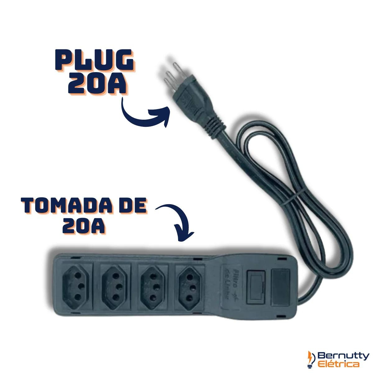 Filtro de Linha 20 Amperes 4 Tomadas Bivolt 4400w 20a - 5