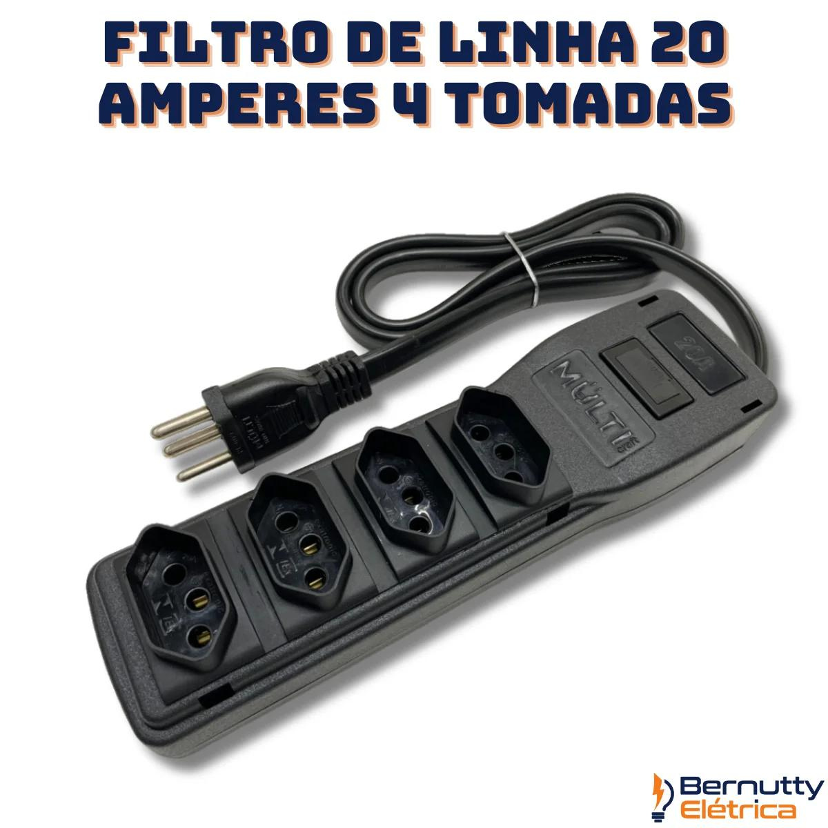 Filtro de Linha 20 Amperes 4 Tomadas Bivolt 4400w 20a - 2