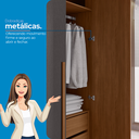 Ver mais imagens de Guarda Roupa Solteiro Ripado 4 Portas e 2 Gavetas Antony