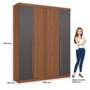 Ver imagem 4 de Guarda Roupa Solteiro Ripado 4 Portas e 2 Gavetas Antony