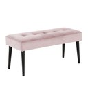 Ver imagem 1 de Banco Estofado Theo 1,40m Suede Rosa Bebe - Inova Decor