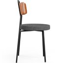 Ver imagem 6 de Cadeira Decorativa Estofada Sala De Jantar Barcelona L02 Couríssimo Camel Linho Cinza Escuro - Lyam