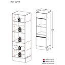 Ver imagem 3 de Paneleiro 2 Portas 63cm com Rodapé para Forno e Microondas Veneza Multimóveis V2116 Preto