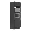 Ver imagem 1 de Paneleiro 2 Portas 63cm com Rodapé para Forno e Microondas Veneza Multimóveis V2116 Preto
