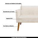 Ver imagem 5 de Poltrona Namoradeira Decorativa Isabella Pés Palito Madeira Suede Bege - Gran Belo