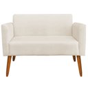 Ver imagem 6 de Poltrona Namoradeira Decorativa Isabella Pés Palito Madeira Suede Bege - Gran Belo