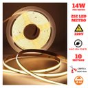 Ver imagem 2 de Fita Cob 252 Led's 10 Metros Ip44 220v 14w 3000k Liga Direto