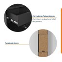 Ver mais imagens de Mesa de Cabeceira Planejada Direita 2 Portas 1 Gaveta Hera CabeCasa MadeiraOriginals Preto