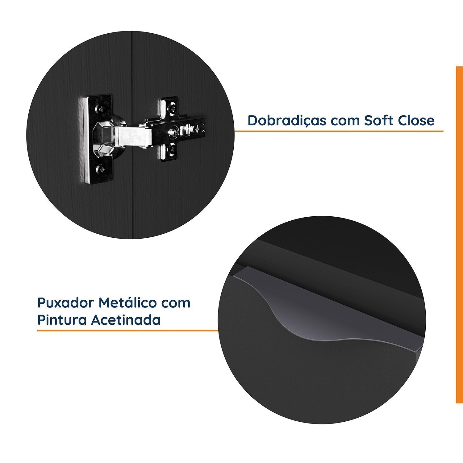 Mesa de Cabeceira Modular Direita 2 Portas 1 Gaveta Hera CabeCasa MadeiraMadeira - 6