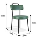 Ver imagem 2 de Kit 02 Cadeiras Sala de Jantar Kobe Estofada com Encosto Couríssimo Verde - Desk Design