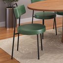 Ver imagem 3 de Kit 02 Cadeiras Sala de Jantar Kobe Estofada com Encosto Couríssimo Verde - Desk Design
