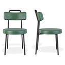 Ver imagem 4 de Kit 02 Cadeiras Sala de Jantar Kobe Estofada com Encosto Couríssimo Verde - Desk Design
