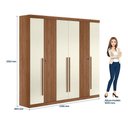 Ver imagem 4 de Guarda Roupa Casal Ripado 6 Portas 4 Gavetas Antony Marrom/Jatobá/Areia