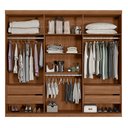 Ver imagem 5 de Guarda Roupa Casal Ripado 6 Portas 4 Gavetas Antony Marrom/Jatobá/Areia
