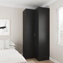Ver imagem 1 de Guarda Roupa de Canto Reto Planejado 3 Prateleiras 2 Gavetas Hera CabeCasa MadeiraOriginals Preto