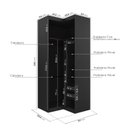 Ver imagem 4 de Guarda Roupa de Canto Reto Planejado 3 Prateleiras 2 Gavetas Hera CabeCasa MadeiraOriginals Preto
