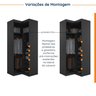 Guarda Roupa de Canto Reto Modular 3 Prateleiras 2 Gavetas Hera CabeCasa MadeiraOriginals - 5