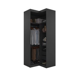 Guarda Roupa de Canto Reto Modular 3 Prateleiras 2 Gavetas Hera CabeCasa MadeiraMadeira - 17
