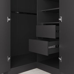 Guarda Roupa de Canto Reto Modular 3 Prateleiras 2 Gavetas Hera CabeCasa MadeiraMadeira - 14