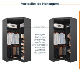 Guarda Roupa de Canto Closet Modular com 6 Prateleiras Hera CabeCasa MadeiraMadeira - 5
