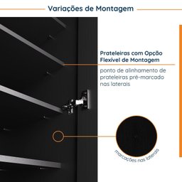 Guarda Roupa de Canto Closet Modular com 6 Prateleiras Hera CabeCasa MadeiraMadeira - 6