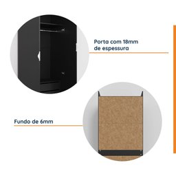 Guarda-Roupa 2 Portas Cabideiro 2 Gavetas Hera CabeCasa MadeiraMadeira - 8
