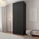 Ver imagem 1 de Guarda-Roupa Planejado 2 Portas Cabideiro 2 Gavetas Hera CabeCasa MadeiraOriginals Preto