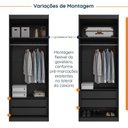 Ver imagem 5 de Guarda-Roupa Planejado 2 Portas Cabideiro 2 Gavetas Hera CabeCasa MadeiraOriginals Preto