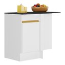 Ver imagem 1 de Balcão Cozinha de Canto com Rodapé 1 Porta Veneza Multimóveis V2120 Branco/Dourado