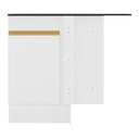 Ver imagem 3 de Balcão Cozinha de Canto com Rodapé 1 Porta Veneza Multimóveis V2120 Branco/Dourado