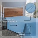 Ver imagem 4 de Lençol Casal sem Elástico Algodão 300 Fios Cama Box Padrão:azul Bebe