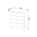 Ver imagem 3 de Cômoda Solteiro Cm-8026 C/ 4 Gavetas Amêndoa - Tecno Mobili