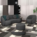 Ver imagem 4 de Sofá Decorativo 240cm c/ Almofadas Redondas Chumbo
