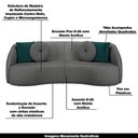 Ver imagem 7 de Sofá Decorativo 240cm c/ Almofadas Redondas Chumbo