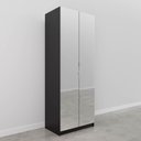 Ver imagem 3 de Guarda-Roupa Planejado 2 Portas com Espelho Cabideiro 2 Gavetas Hera CabeCasa MadeiraOriginals Preto