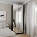 Ver imagem 1 de Guarda-Roupa Planejado 2 Portas com Espelho Cabideiro 2 Gavetas Hera CabeCasa MadeiraOriginals Preto