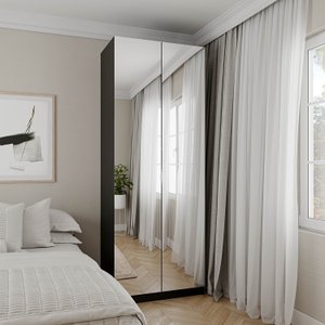 Guarda-Roupa 2 Portas com Espelho Cabideiro 2 Gavetas Hera CabeCasa MadeiraOriginals